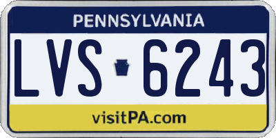 PA license plate LVS6243