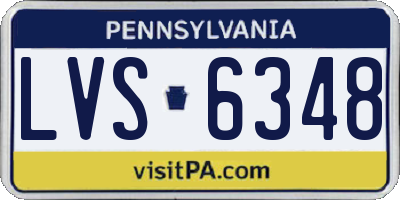 PA license plate LVS6348