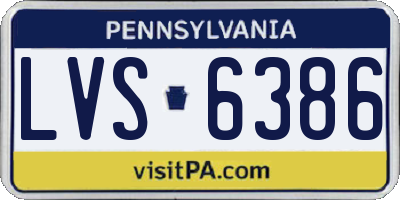PA license plate LVS6386