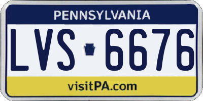 PA license plate LVS6676