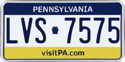 PA license plate LVS7575
