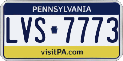 PA license plate LVS7773