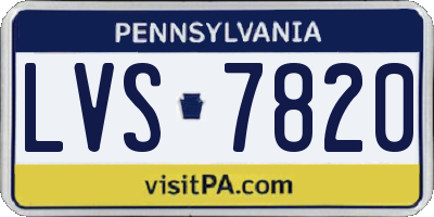 PA license plate LVS7820