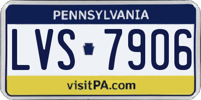 PA license plate LVS7906