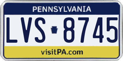 PA license plate LVS8745