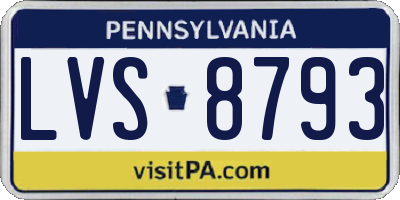PA license plate LVS8793