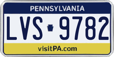 PA license plate LVS9782