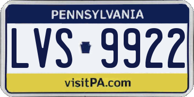 PA license plate LVS9922
