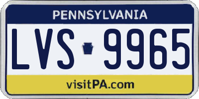 PA license plate LVS9965
