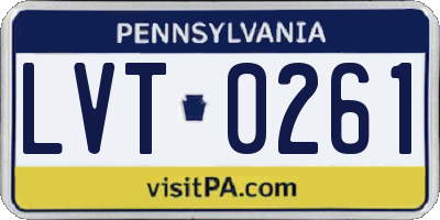 PA license plate LVT0261