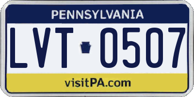 PA license plate LVT0507