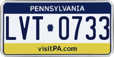 PA license plate LVT0733