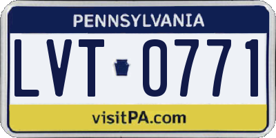 PA license plate LVT0771