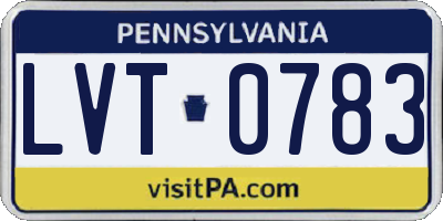 PA license plate LVT0783