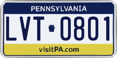 PA license plate LVT0801