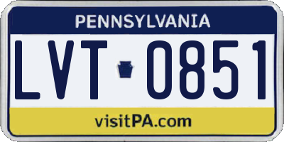 PA license plate LVT0851