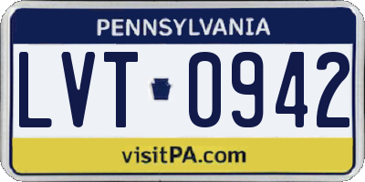 PA license plate LVT0942