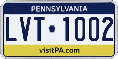 PA license plate LVT1002
