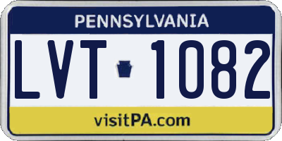PA license plate LVT1082