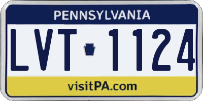 PA license plate LVT1124