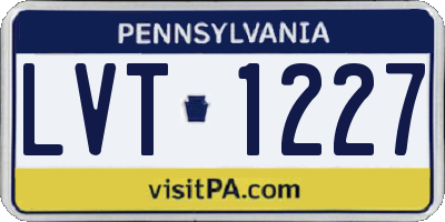 PA license plate LVT1227