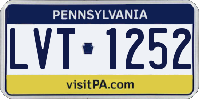 PA license plate LVT1252