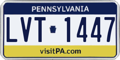 PA license plate LVT1447