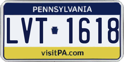PA license plate LVT1618