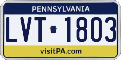 PA license plate LVT1803
