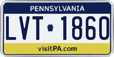 PA license plate LVT1860