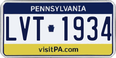 PA license plate LVT1934