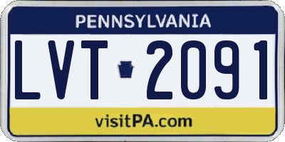 PA license plate LVT2091