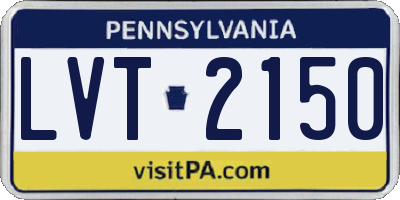PA license plate LVT2150