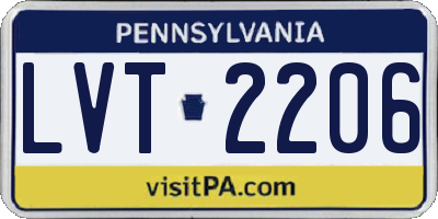 PA license plate LVT2206