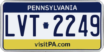 PA license plate LVT2249
