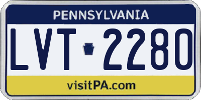 PA license plate LVT2280