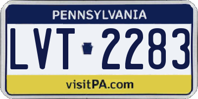 PA license plate LVT2283