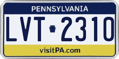 PA license plate LVT2310