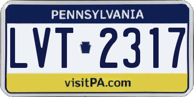 PA license plate LVT2317