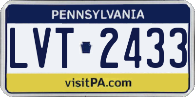 PA license plate LVT2433