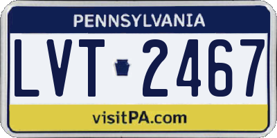 PA license plate LVT2467