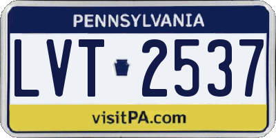 PA license plate LVT2537