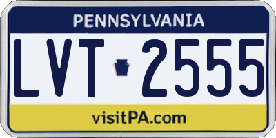 PA license plate LVT2555