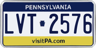 PA license plate LVT2576