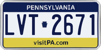 PA license plate LVT2671