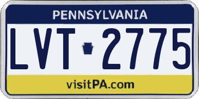 PA license plate LVT2775