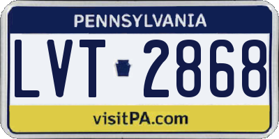 PA license plate LVT2868