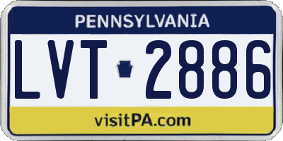 PA license plate LVT2886