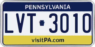 PA license plate LVT3010