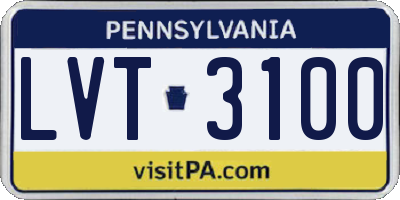 PA license plate LVT3100